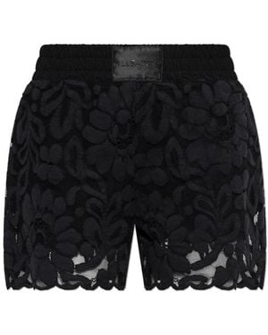 AllSaints Korte Broeken ,Zwart ,Katoen Amelie Mid Rise Relaxed Lace Shorts