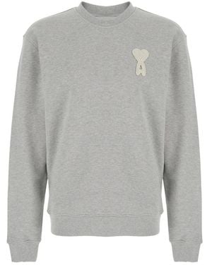 Ami Paris Round-Neck Knitwear - Grey