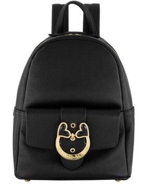 Braccialini Tassen ,Zwart ,Leer Compact Calfskin Backpack