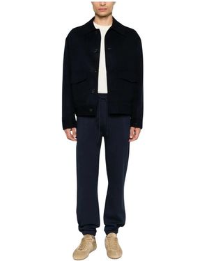 Woolrich Broeken ,Blauw ,Katoen Interlock Logo Trainingsbroeken - Zwart