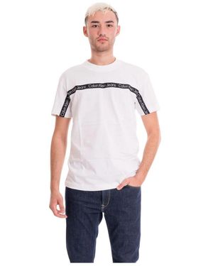 Calvin Klein M Logo Tape T-Shirt - Grijs