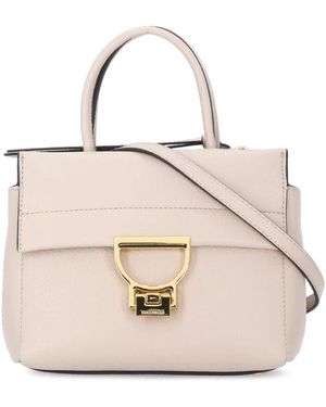 Coccinelle Rosa Pebbled Lederhandtasche Für Frauen - Natur