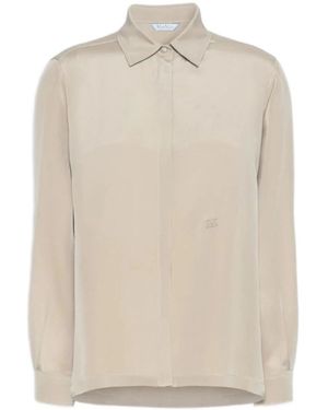Max Mara Overhemden ,Zijden Crêpe De Chine Blouse - Naturel