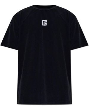 Balmain T-Shirt Met Geborduurd Logo - Zwart