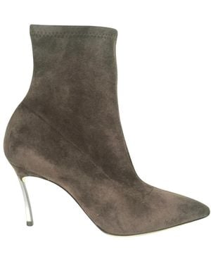 Casadei Schoenen ,Bruin ,Blade Enkellaars - Grijs