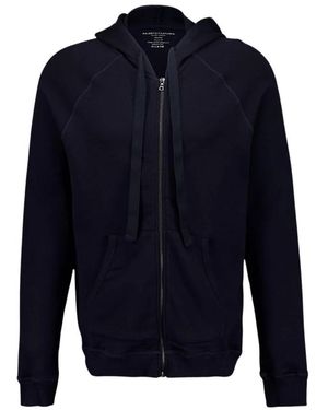 Majestic Filatures Baumwoll-Sweatshirt Mit Kapuze Und Reißverschluss - Blau