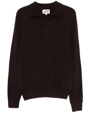 Mc2 Saint Barth Downing Strick-Polohemd - Schwarz