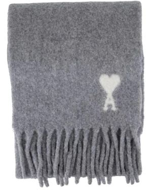Ami Paris Zachte Grijze Wolken Alpaca Sjaal - Grijs