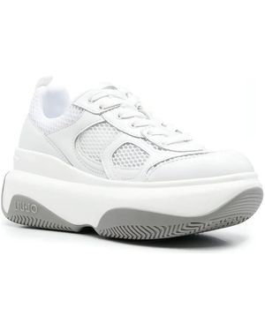 Liu Jo June 14 Textured Grip Chunky Sole Trainers - White