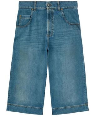 Palm Angels G Curved Logo Denim Skater - Blauw