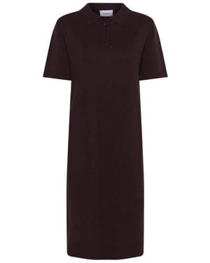Saint Tropez Kleedjes ,Paars ,Mila Sz Polo Ss Dress - Zwart