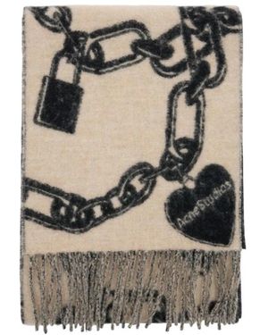 Acne Studios Fringed Scarf - Zwart