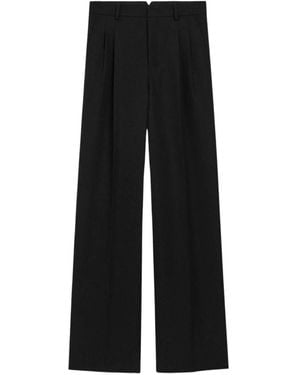 Ami Paris Gestreepte Pantalon Met Wijde Pijpen - Zwart