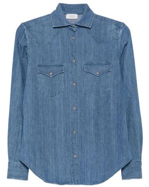 Mazzarelli Overhemden ,Blauw ,Katoen Canvas Bl 2 Slim Shirt