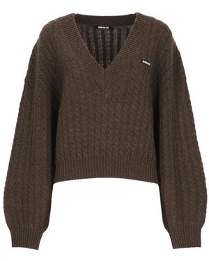 ROTATE BIRGER CHRISTENSEN V-Neck Knitwear - Marrón