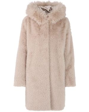 Marc Cain Single-Breasted Coats - Natural