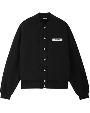 Jacquemus Hoodies & Sweatvesten ,Zwart ,Katoen Gros Grain Vest