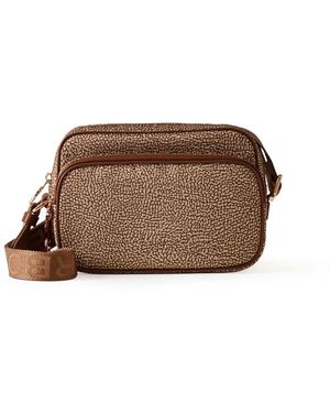 Borbonese Tassen ,Bruin ,Leer Eco Line Kleine Crossbody