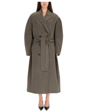 Jacquemus Jassen ,Grijs ,Wol Belted Coat - Bruin