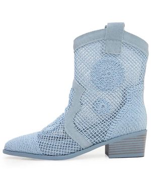 CESARE GASPARI Schoenen ,Blauw ,Suède Suede Cowboy Boots