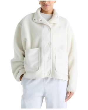 New Balance Fitness ,Wit ,Polyester High Pile Fleecejack
