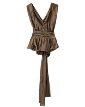 THE GARMENT Tops ,Groen ,Polyester Gilian Halter Top - Metallic