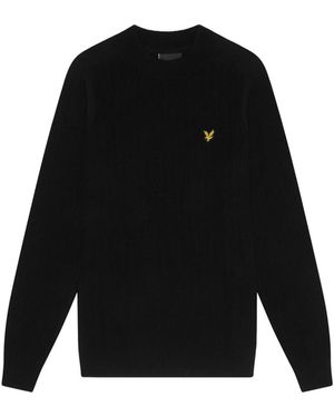 Lyle & Scott Truien & Vesten ,Zwart ,Wol Lamswollen Blend Trui Met Ronde Hals
