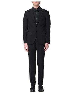 Manuel Ritz Single Breasted Suits - Black