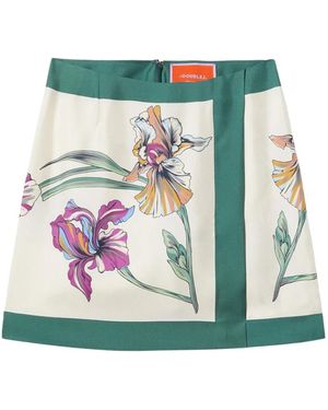 La DoubleJ Rokken ,Veelkleurig ,Mini Foulard Rok - Groen