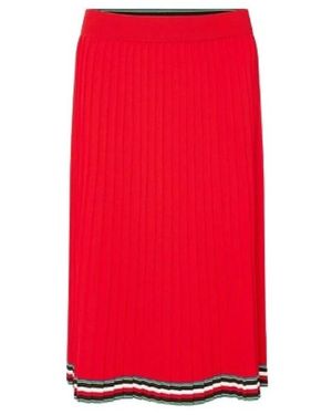 Tommy Hilfiger Midi Skirts - Red