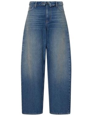 Liu Jo Wijde Jeans Met Rits - Blauw