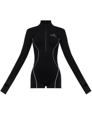 Balenciaga Techwear Short Long Sleeve Bodysuit - Schwarz