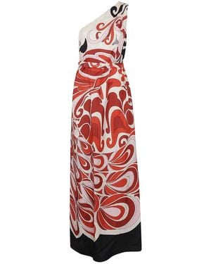 La DoubleJ One-Shoulder Maxi Dress - Red