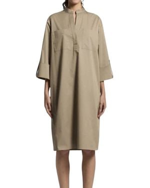 Peserico Leichtes Hemdblusenkleid Mit 3/4-Ärmeln - Natur