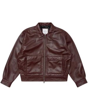 Edwin Jassen ,Bruin ,Leer Dogma Jacket