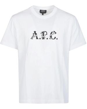 A.P.C. Casual Katoenen T-Shirt - Wit