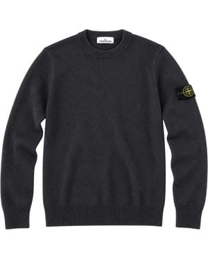 Stone Island Truien & Vesten ,Grijs ,Wol Trui Met Omgekeerde Stikseldetails - Blauw