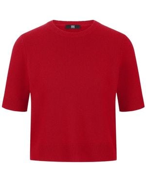 Riani Kurzarm Woll-Kaschmir Pullover - Rot