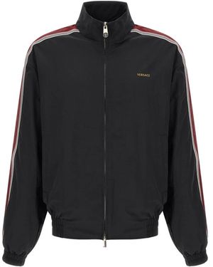 Versace Jassen ,Zwart ,Nylon Blouson Jas