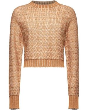 Silvian Heach Maglia A Costine Effetto Rame - Weiß