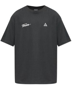 Nike Fitness ,Grijs ,Katoen Acg Dri-Fit T-Shirt - Zwart