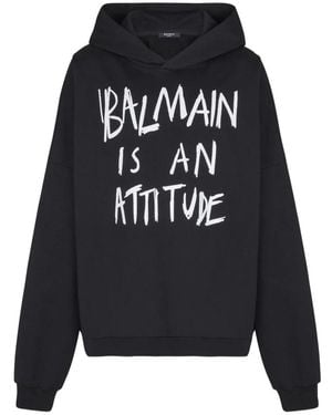 Balmain Hoodies - Black