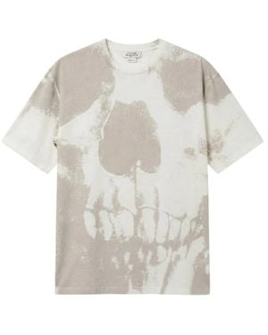 McQueen Tops ,Katoen T-Shirt Met Schedelprint - Wit