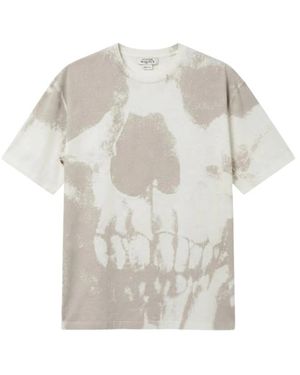 McQueen Tops ,Katoen T-Shirt Met Schedelprint - Wit