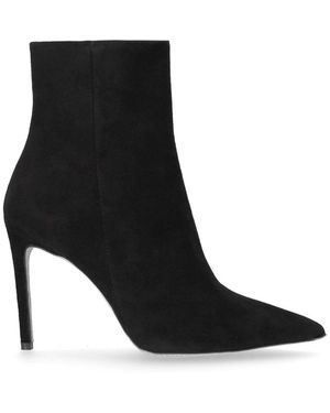 NCUB Schoenen ,Zwart ,Suède Zwarte Suède Enkellaars Met Hak