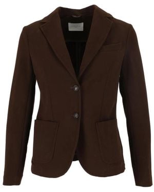 Circolo 1901 Jassen ,Bruin ,Katoen Slim Fit Blazer Van Lichte Fleece