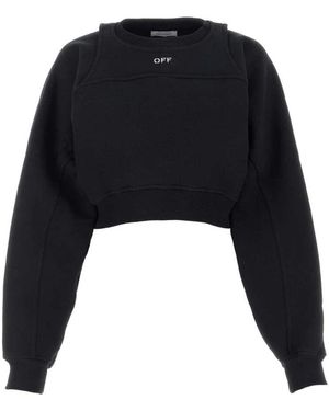 Off-White c/o Virgil Abloh Schwarz/weiß strickpullover crewneck aw23