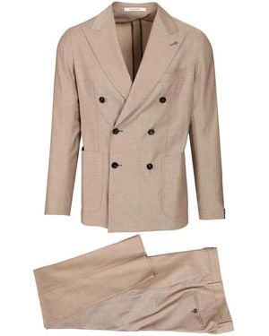 Tagliatore Double Breasted Suits - Natural