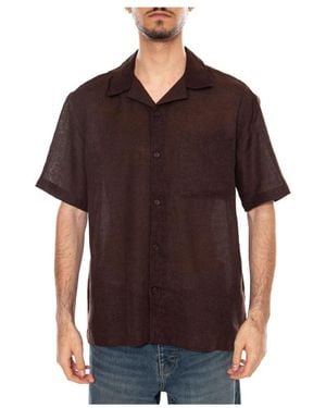 Only & Sons Overhemden ,Bruin ,Katoen Kort Mouw Shirt
