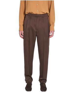 Saint Laurent Broeken ,Bruin ,Leer Silk Pants